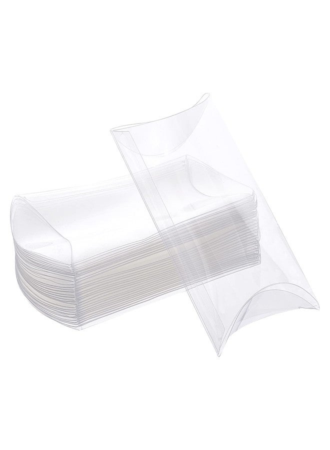 BENECREAT 30 Pack 4.3x3.3x1.2 Clear Plastic Pillow Favor Box PVC Candy Treat Gift Box for Wedding Birthday Party Gift Packing Box - Image 1